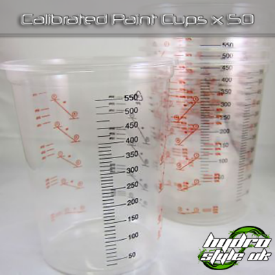 calibrated paint mixing cups