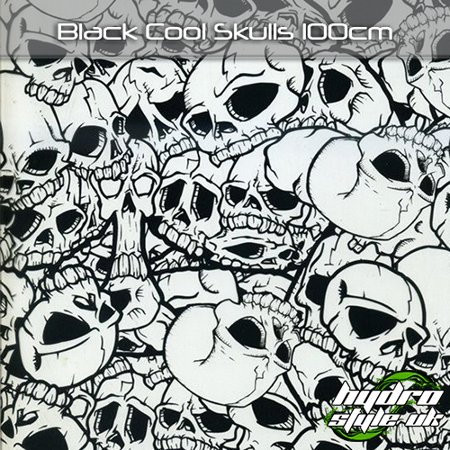 Black Cool Skulls Hydrodipping Film