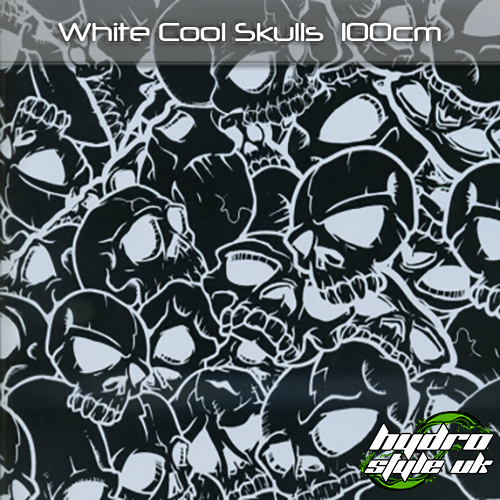 White Cool Skulls Hydrodipping Film